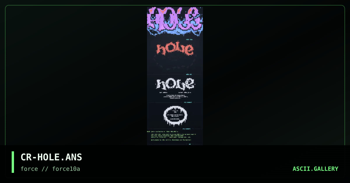 hOlE BBS, Colly, by cryptic, 1996