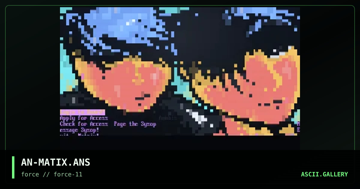 Warhammer bbs login Matrix, by anubis, 1996