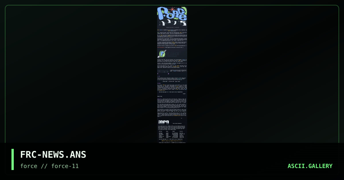 fORCE News, by force, 1996