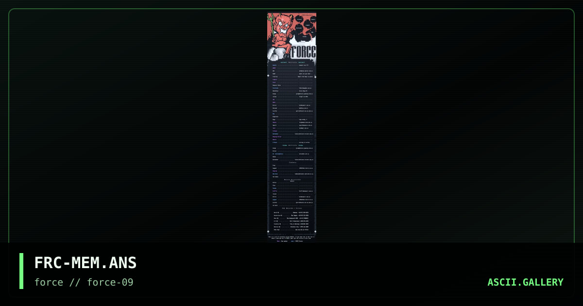 fORCE Member List, by force, 1996