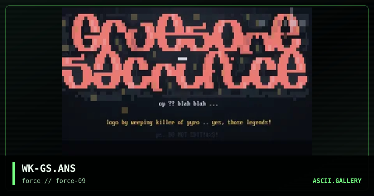 Gruesome Sacrifice, by weeping killer, 1996