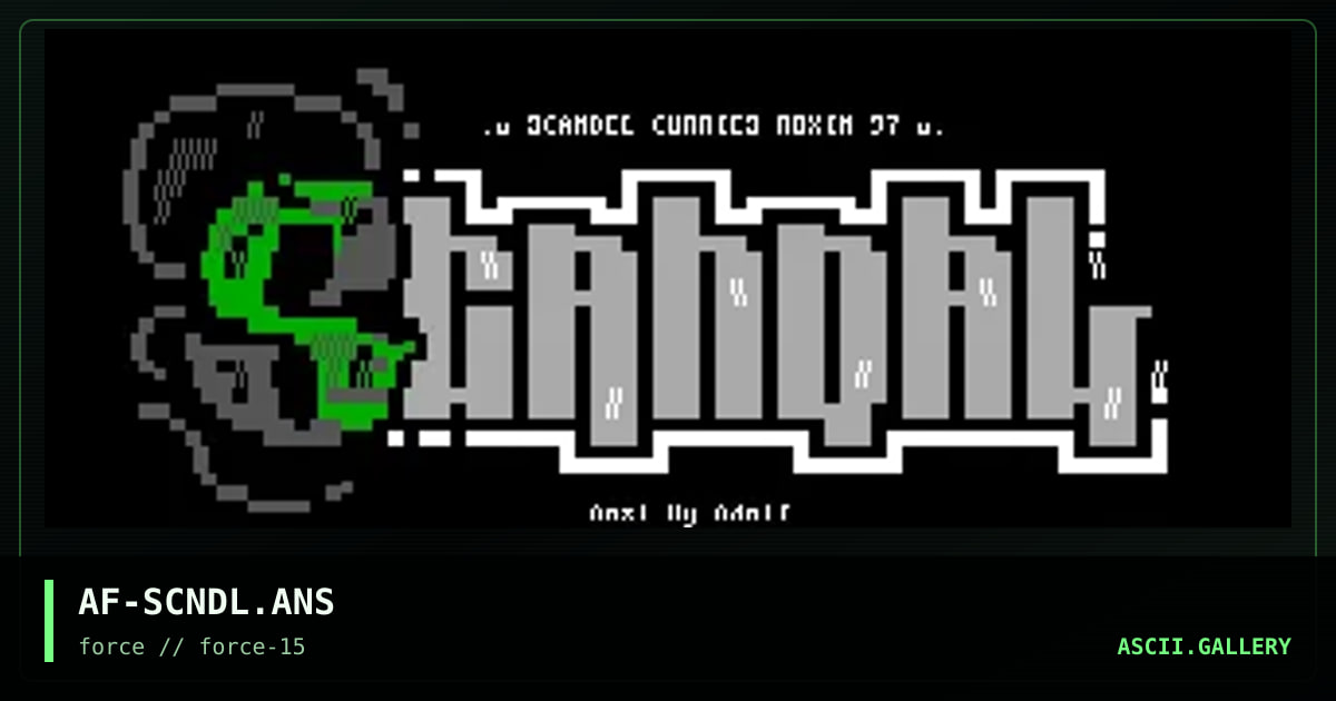 Scandal Logo, by adolf, 1997