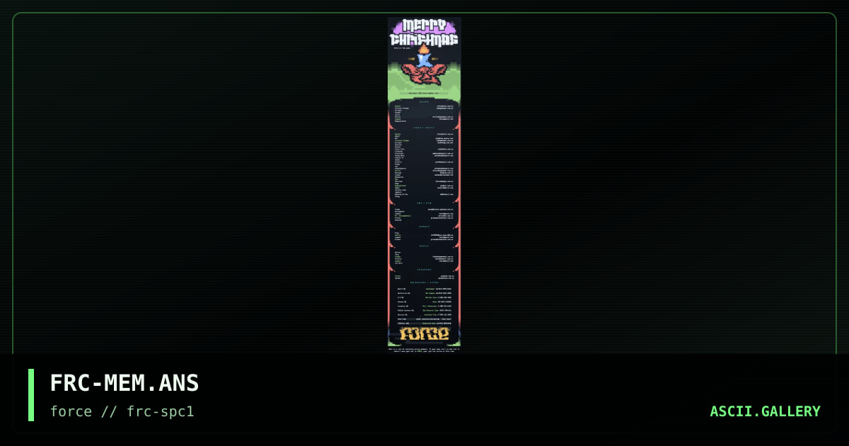 Force Memberlist, by criminal enigma, 1996