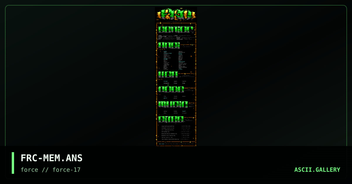 fORCE member list, by impulse, 1997