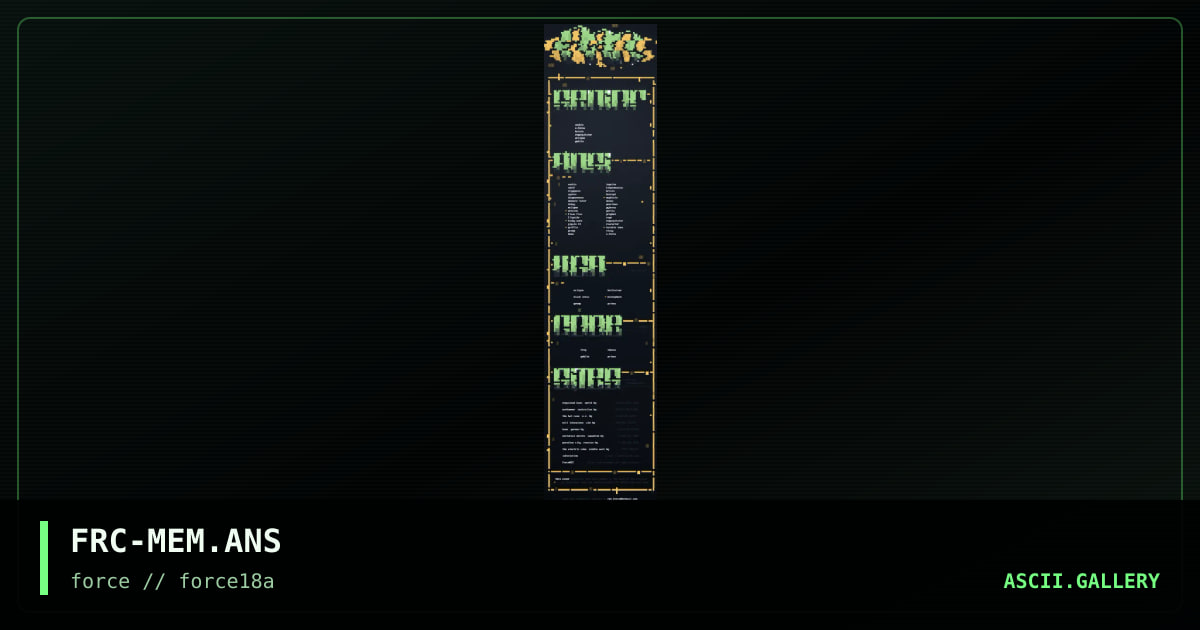 fORCE memberlist #18, by impulse, 1997