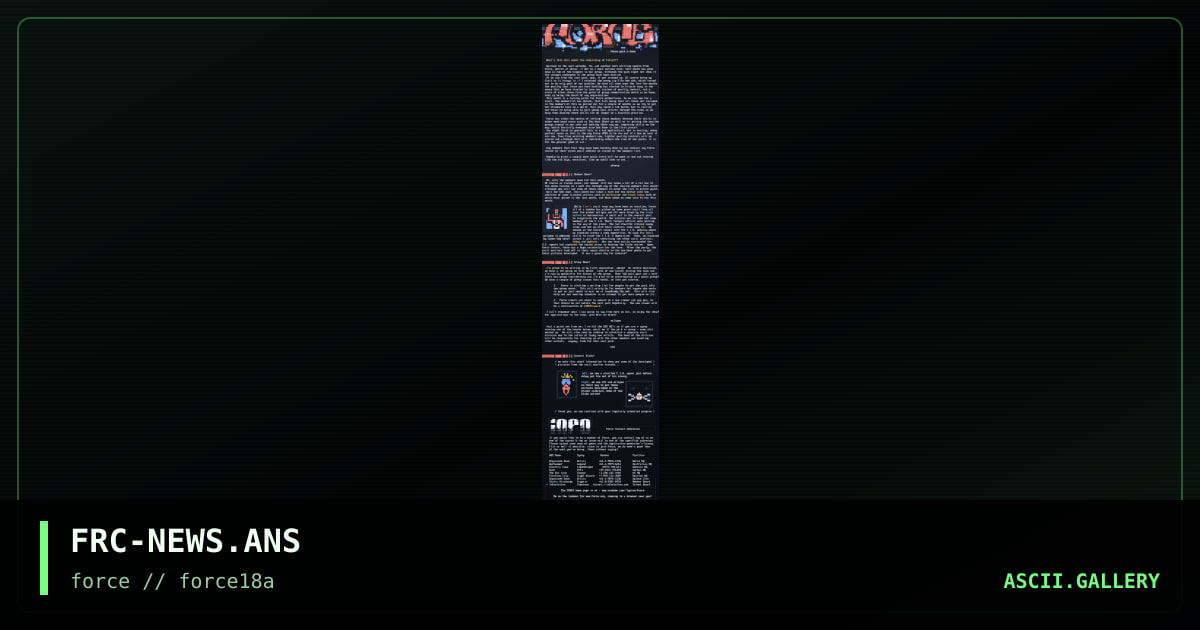 fORCE news #18, by force, 1997