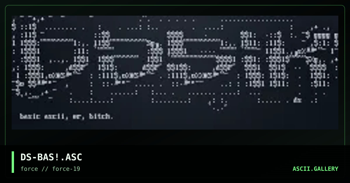 basic!ascii, by dshay, 1997