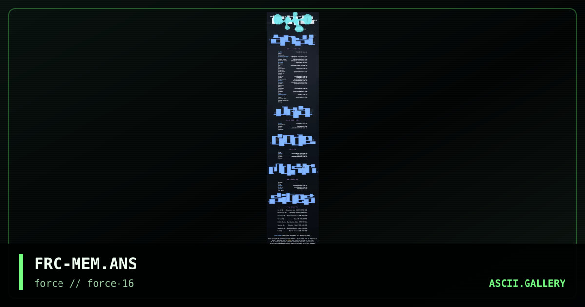 fORCE Member List, by krisis, 1998