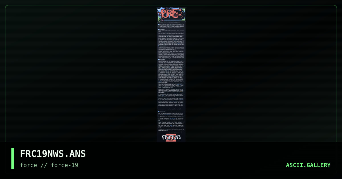 pack 19 news, by force, 1997