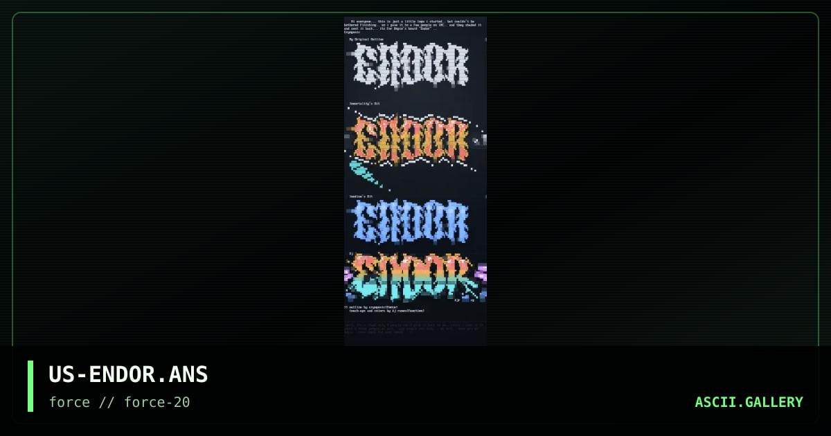 Endor Logos, by cryogenic, immortality, imodium, dj ramen, 1998