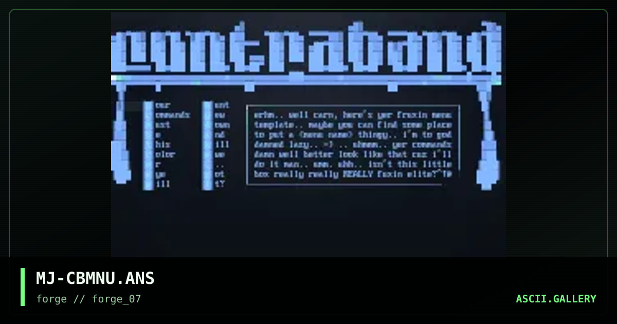 contraband menu template, by majick, 1996