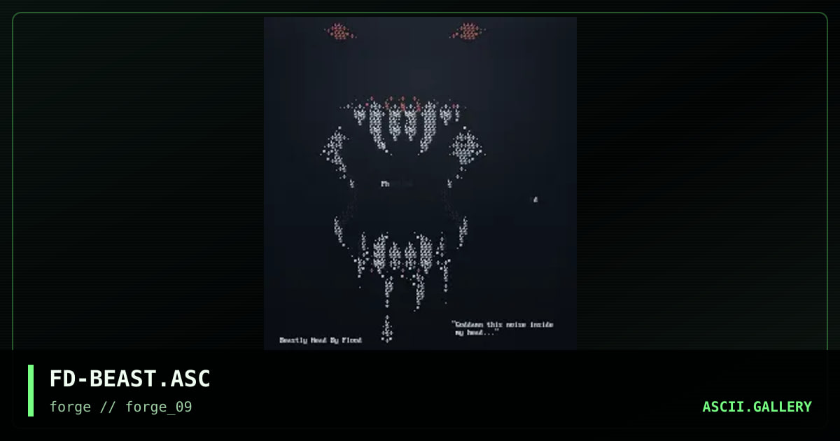 Beast o' ascii, by flood, 1996