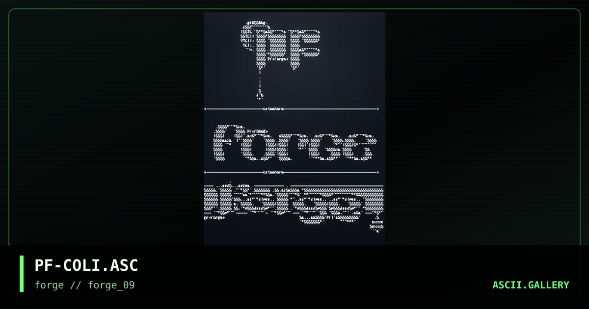 Ascii logo coli, by plasmic fluid, 1996