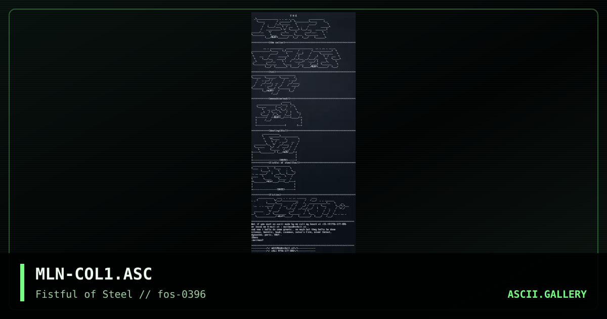 MLN-COL1.ASC, by mailman, 1996