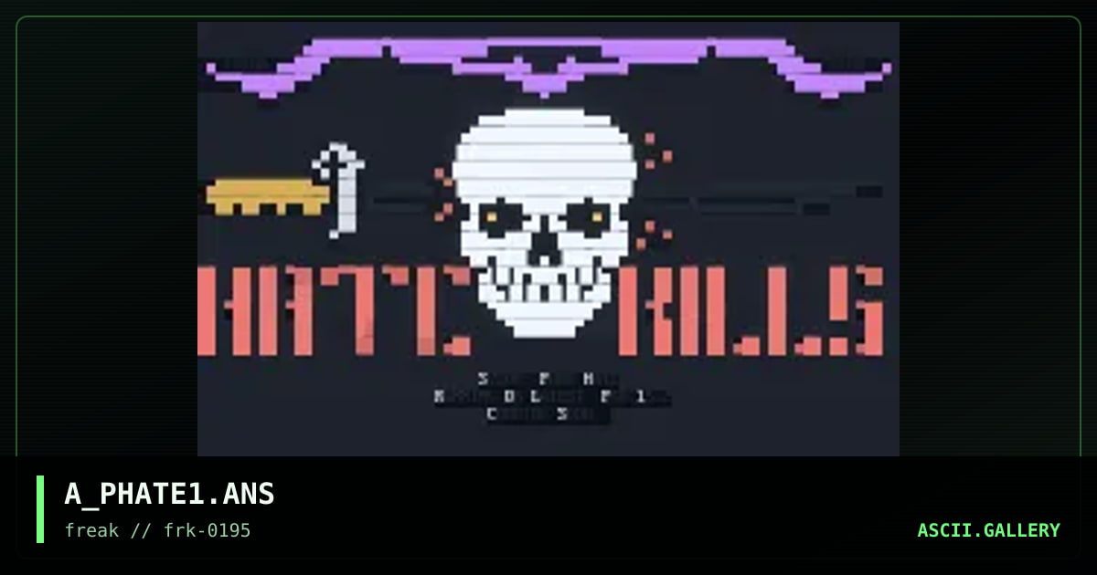 HATE KILLS #1, by untagged, 1995