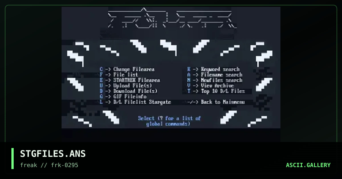 STARGATE FILE MENU #1, by untagged, 1995
