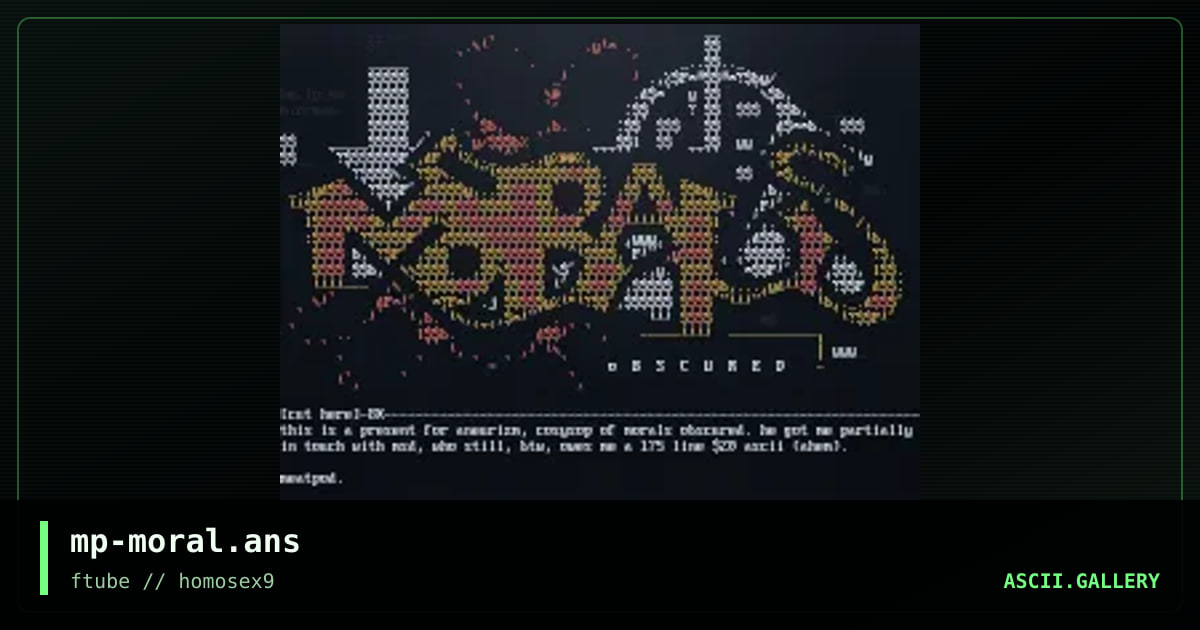 morals obsuck, by meatpod, 1997