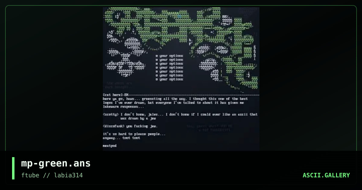 mp-green.ans, by meatpod, 1997