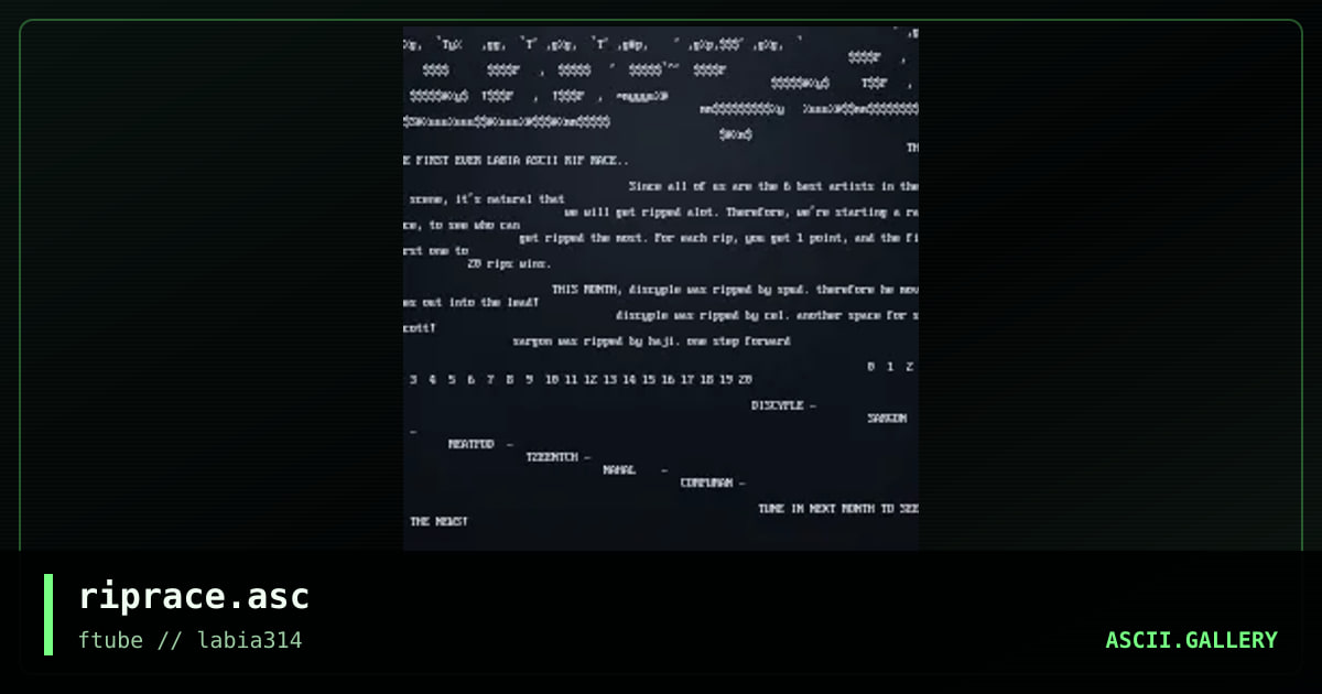 riprace.asc, by sargon, 1997