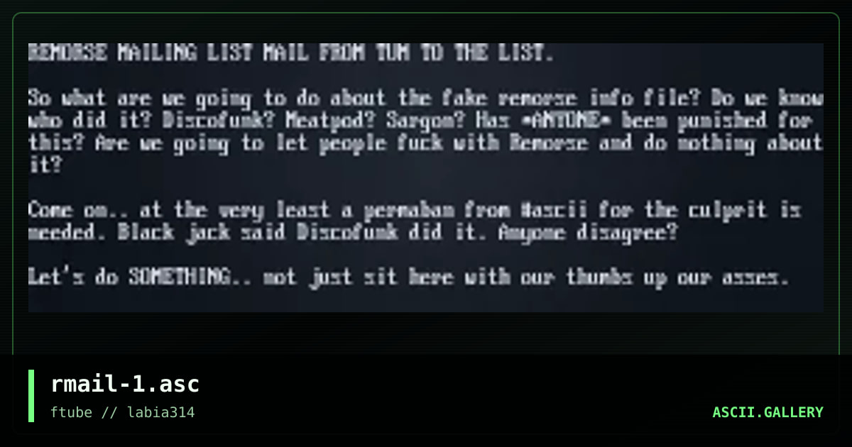rmail-1.asc, by ftube, 1997