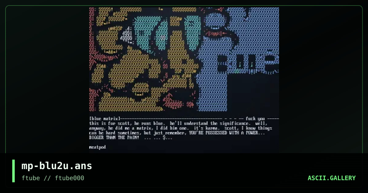 mp-blu2u.ans, by meatpod, 1998