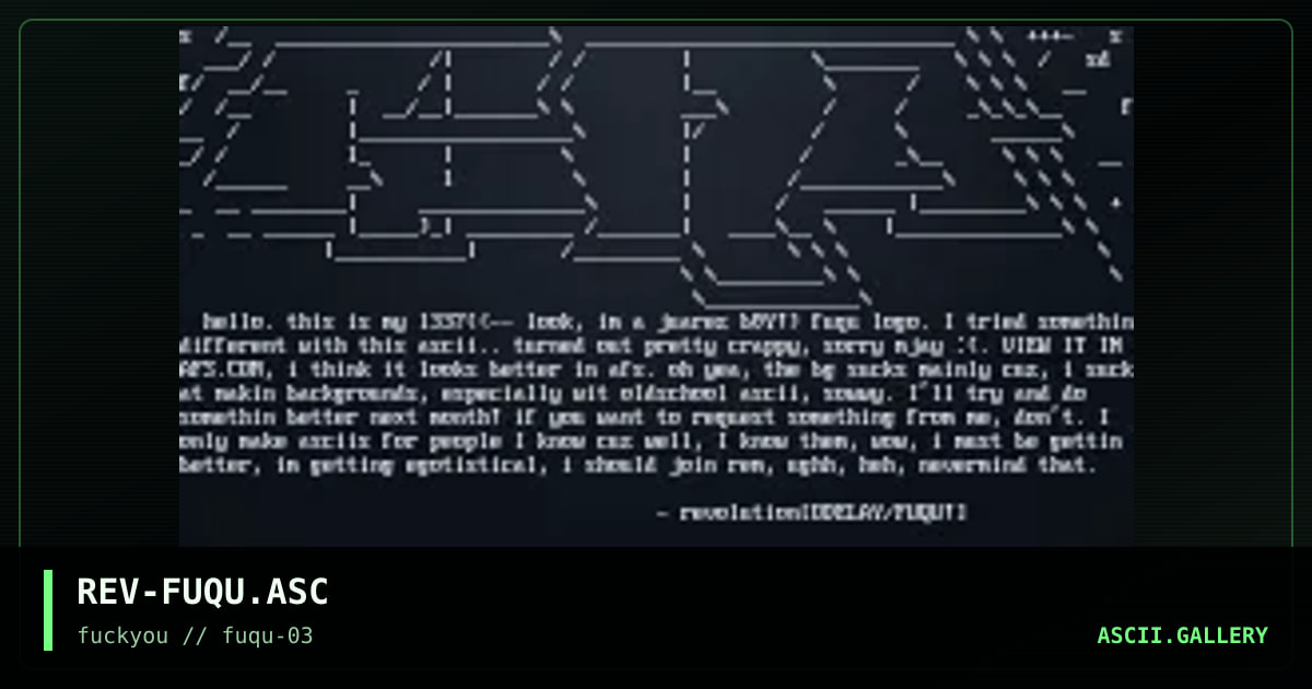 REV-FUQU.ASC, by revolve, 1997