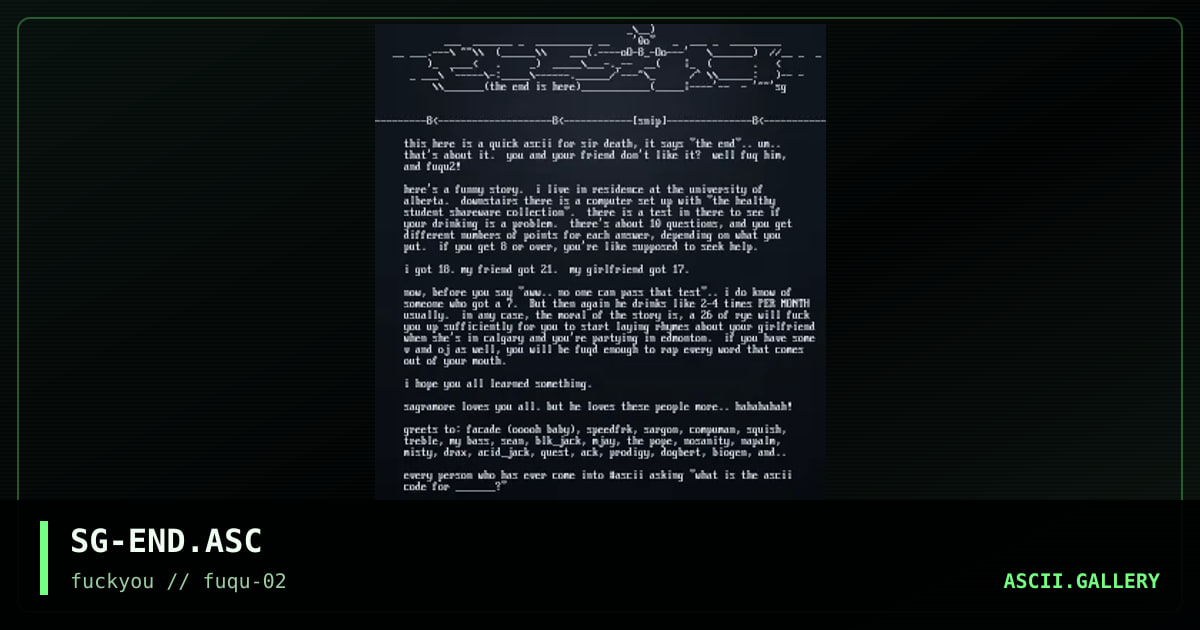 SG-END.ASC, by sagramore, 1997