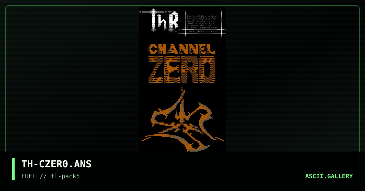 Channel Zero tribute, by thrasher, 1995