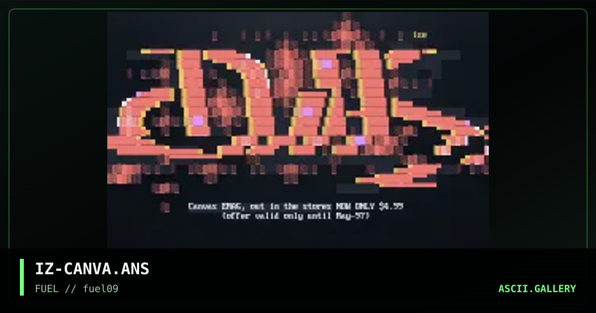canvas emag $4.99, by ize, 1996