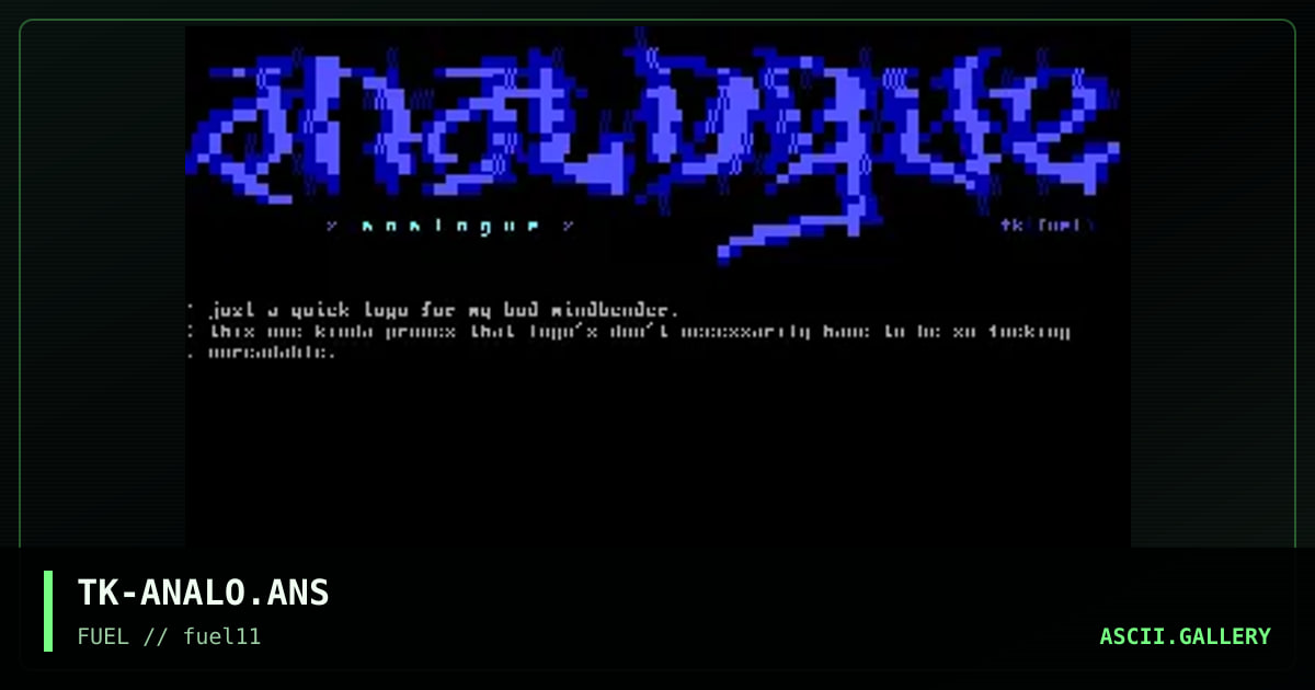 Analogue, by the knight, 1997