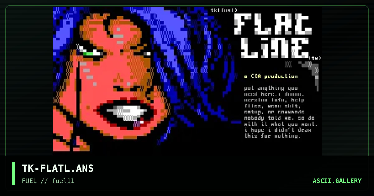 Flatline, for a cia production, by the knight, 1997