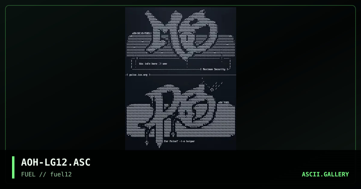Ascii logos for pack 12, by angel of hell, 1997