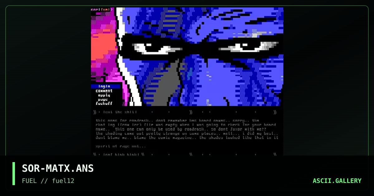 Matrix for Roadrash, by spirit of rage, 1997