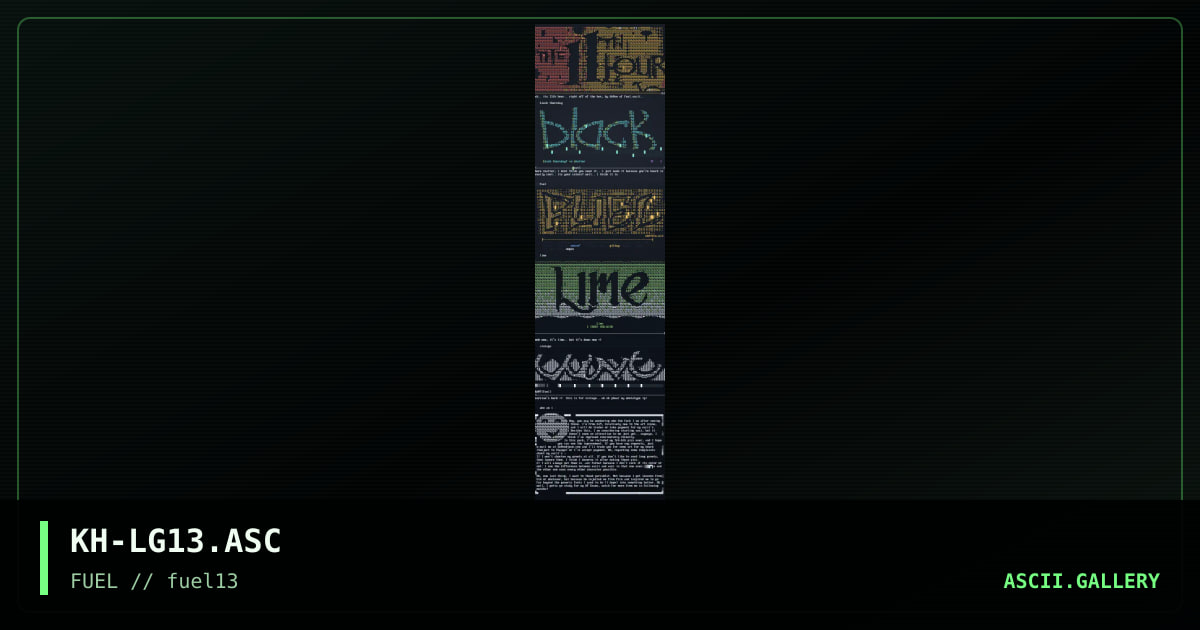Ascii logos pack 13, by kh0on, 1997