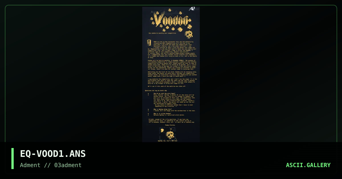 Voodoo Ansi Compo Information, by egoteq, 1996
