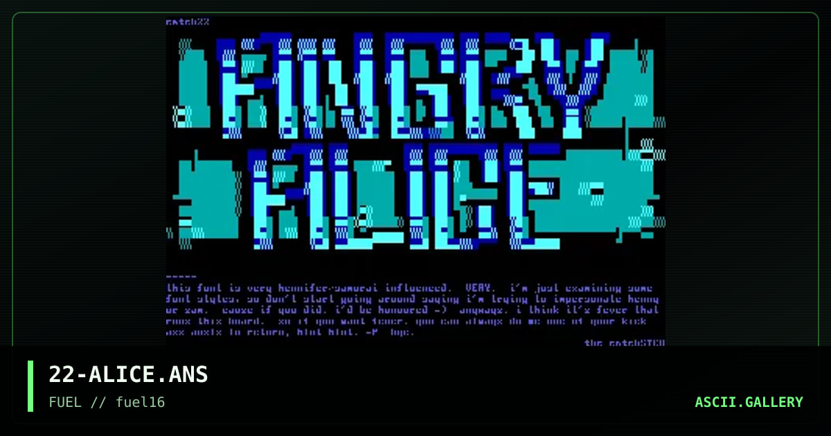 angry alice, by catch 22, 1997