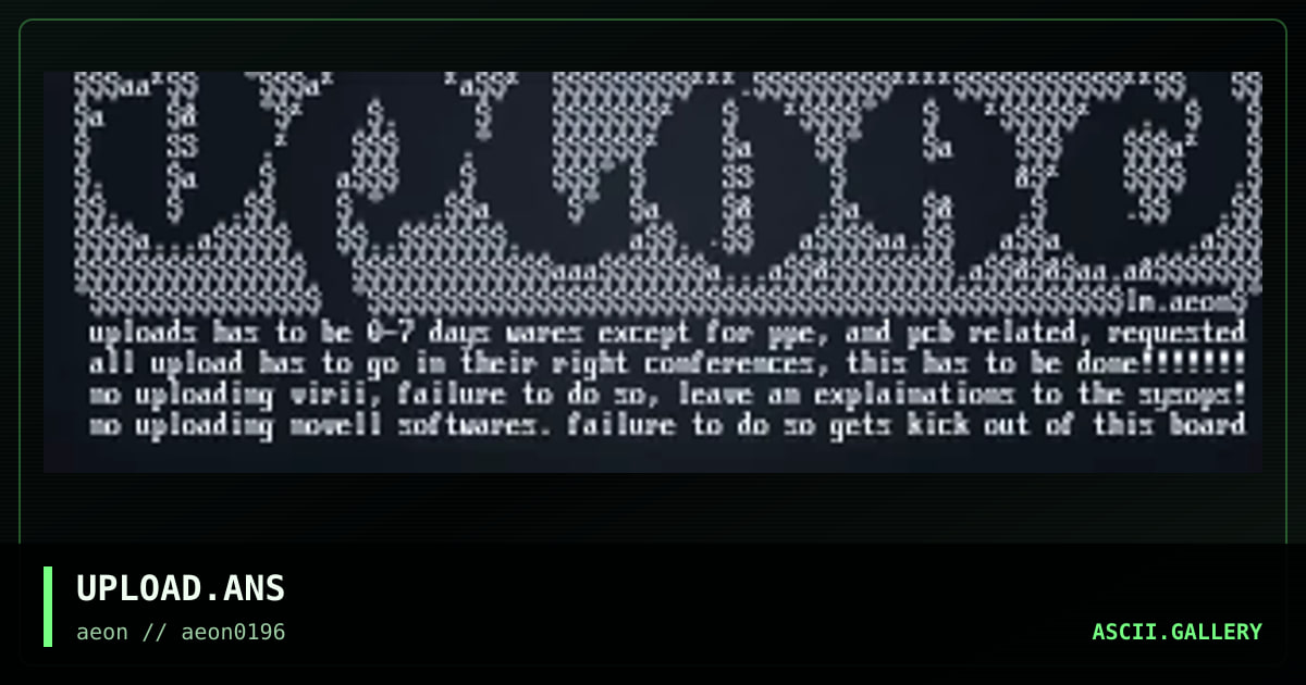 UPLOAD.ANS, by lord magnus, 1996
