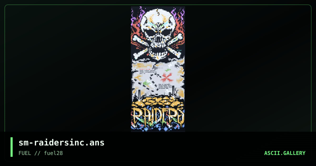 Raider's Inc BBS, by smooth, 2018