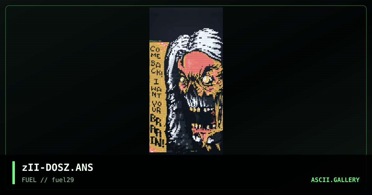 DOSZombie goodbye screen, by zeus ii, 2019