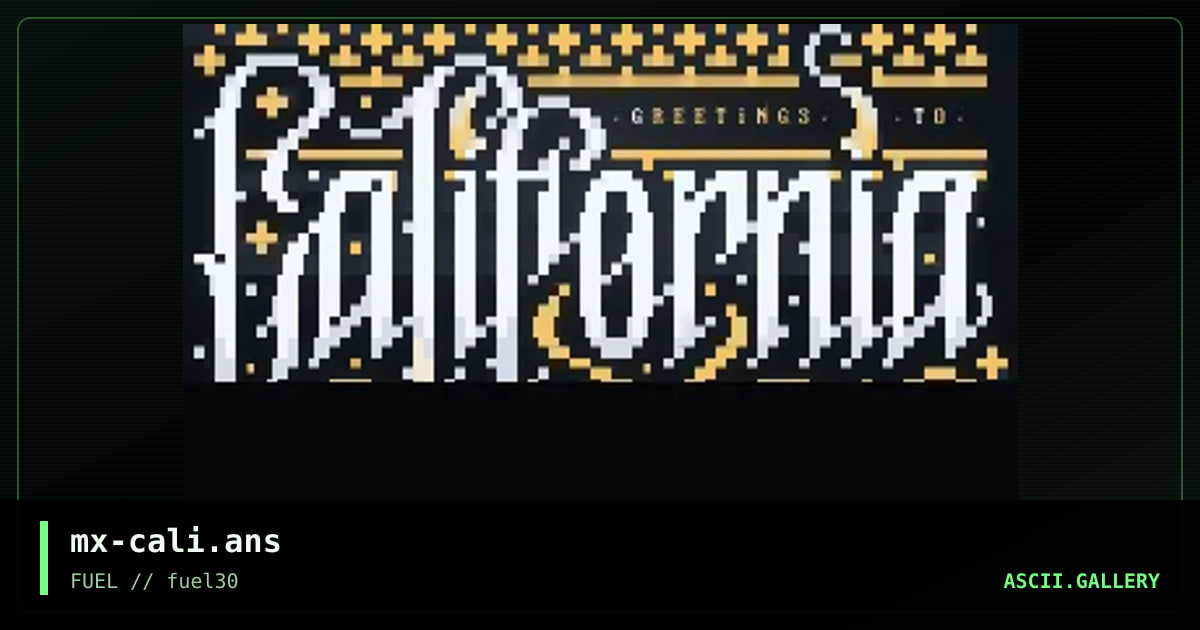gR33TiNGS t0 cALiF0RNiA, by mx, 2019