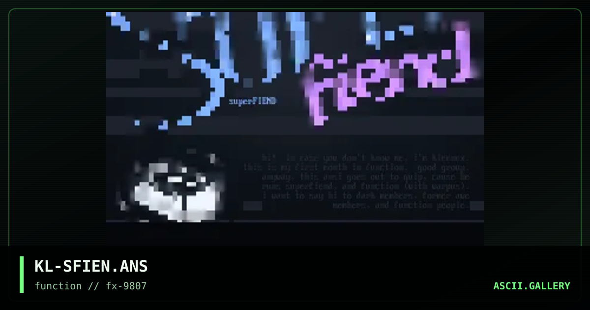 Superfiend, by kleenex, 1998