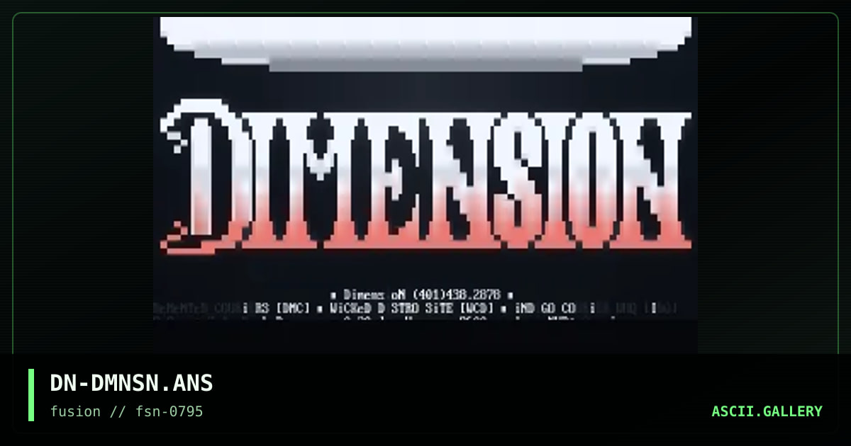 Dimension, by dark night, 1995