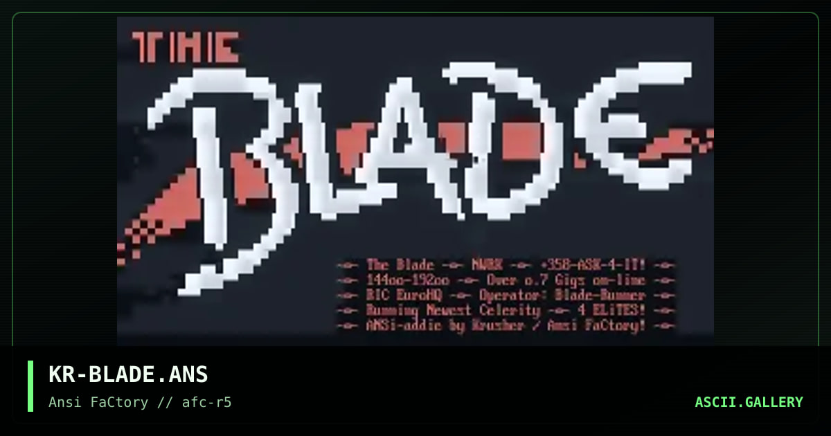 KR-BLADE.ANS, by krusher, 1993