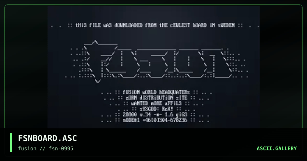 FSNBOARD.ASC, by fusion, 1995