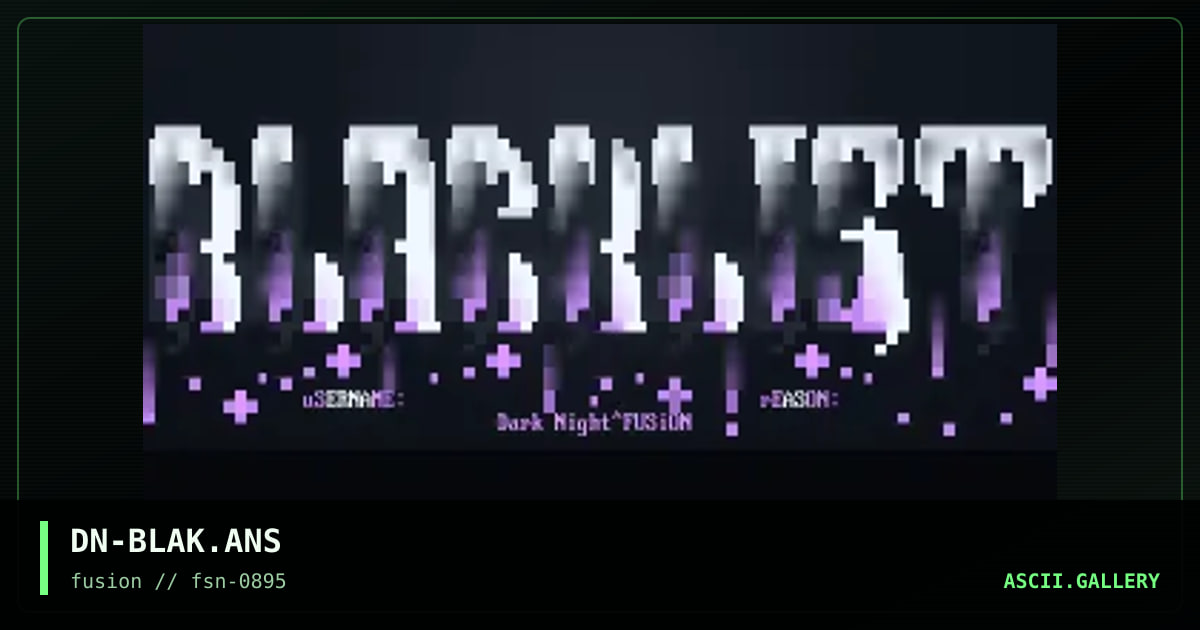 Blacklist Ansi, by dark night, 1995