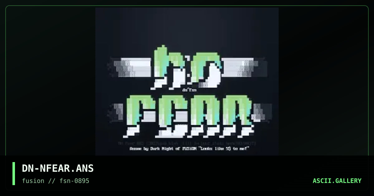 No Fear, by dark night, 1995