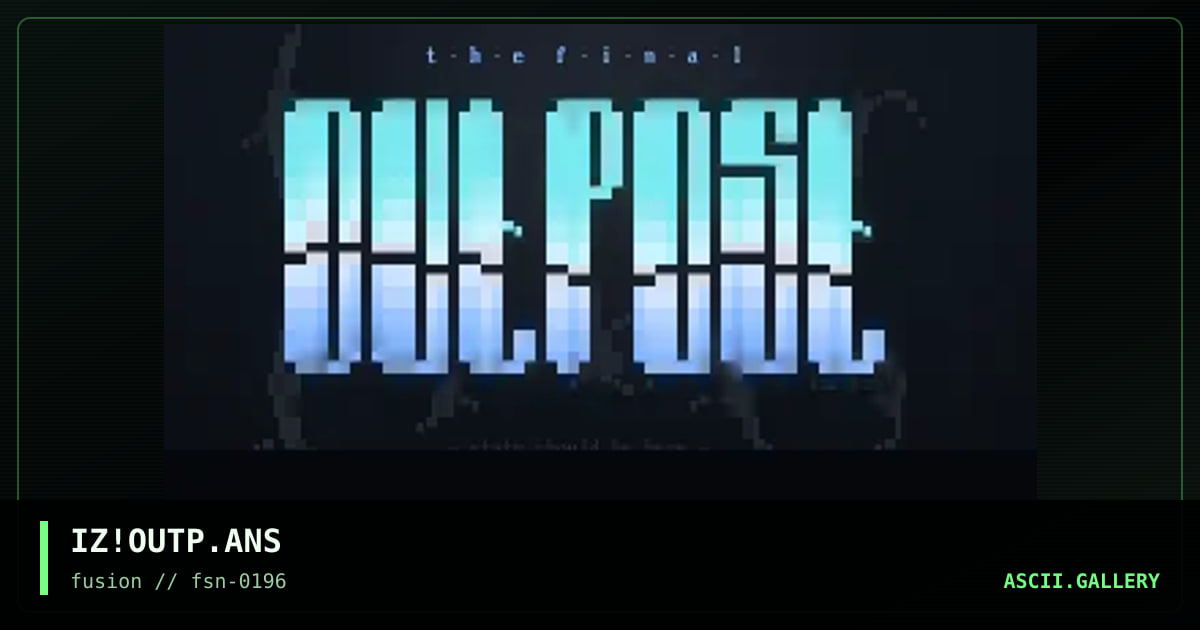 the final outpost, by ize, 1996