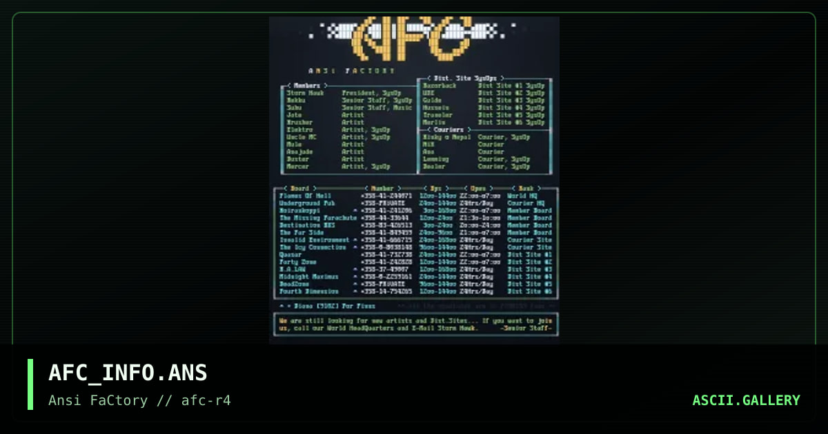 AFC_INFO.ANS, by krusher, 1993