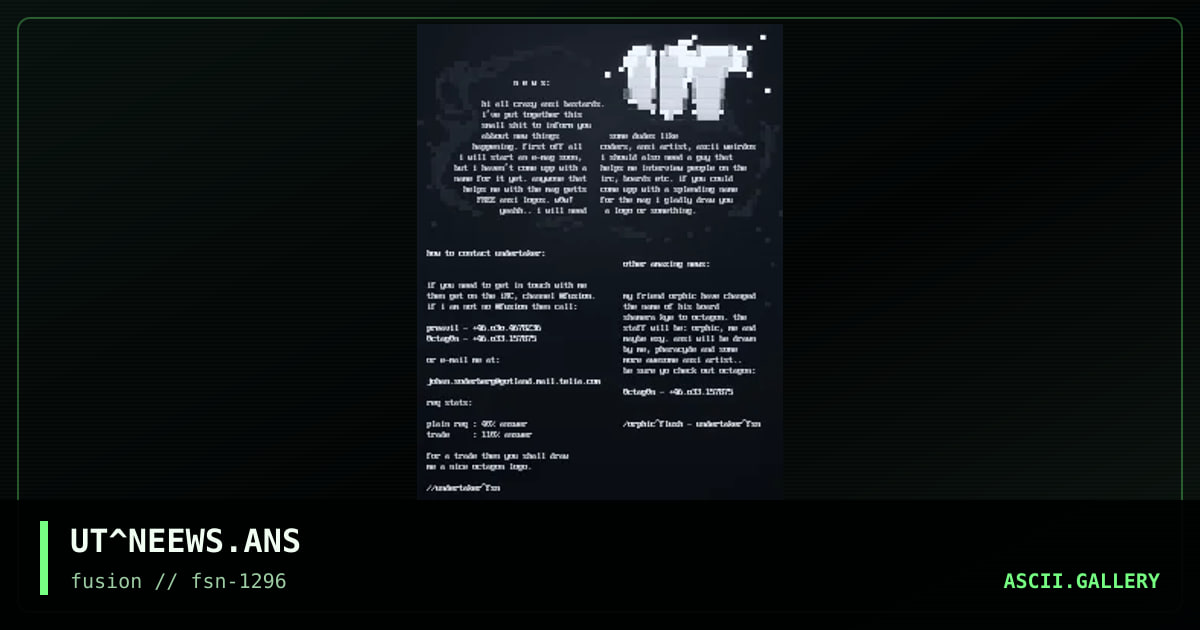 ..undertaker newsletter.., by undertaker, 1996