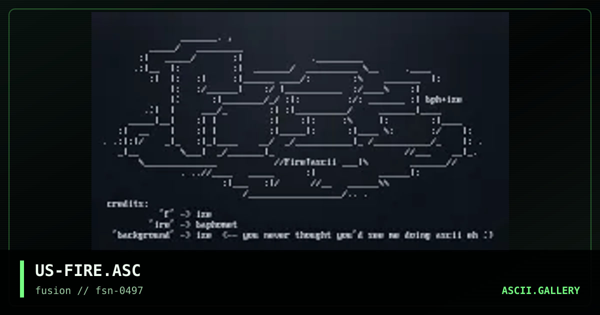 fire ascii :), by ize, baphomet, 1997